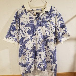 Orvis Short Sleeve Hawaiian Polo Shirt Size M EUC
